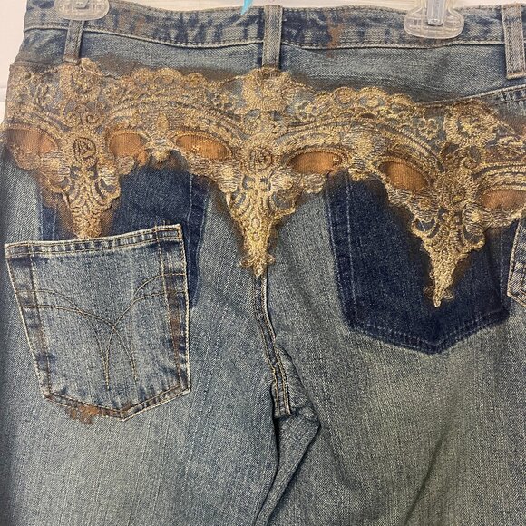 Cache denim capri jean with gold details - Picture 1 of 5